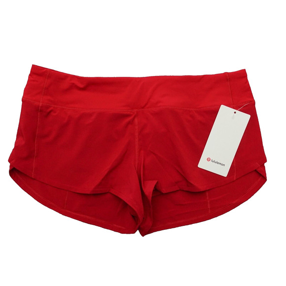 New Lululemon Speed Up LR Low Rise Shorts 2.5” Lined DKRD Dark Red Size 10 - Picture 1 of 10